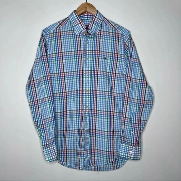 Vineyard Vines Slim Fit Cotton Button Down Whale Shirt Size Small - Picture 2 of 5